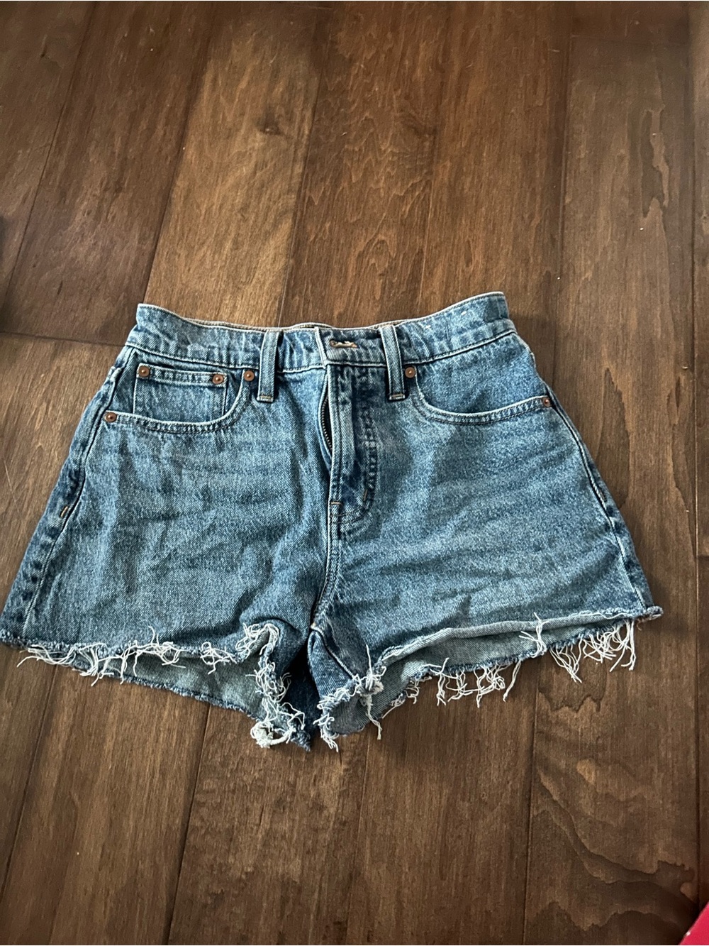 Madewell Distressed High-Rise Denim Cutoff Shorts - Light Blue